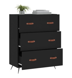 Commode noir 69,5 x 34 x 90 cm bois d'ingénierie