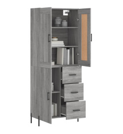 Buffet haut Sonoma gris 69,5x34x180 cm Bois d'ingénierie