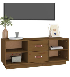 Meuble TV Marron miel 100x34x40 cm Bois de pin massif