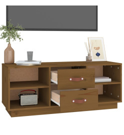 Meuble TV Marron miel 100x34x40 cm Bois de pin massif