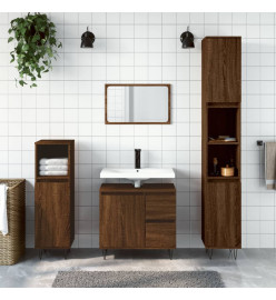 Ensemble de meubles de salle de bain 3 pcs Chêne marron