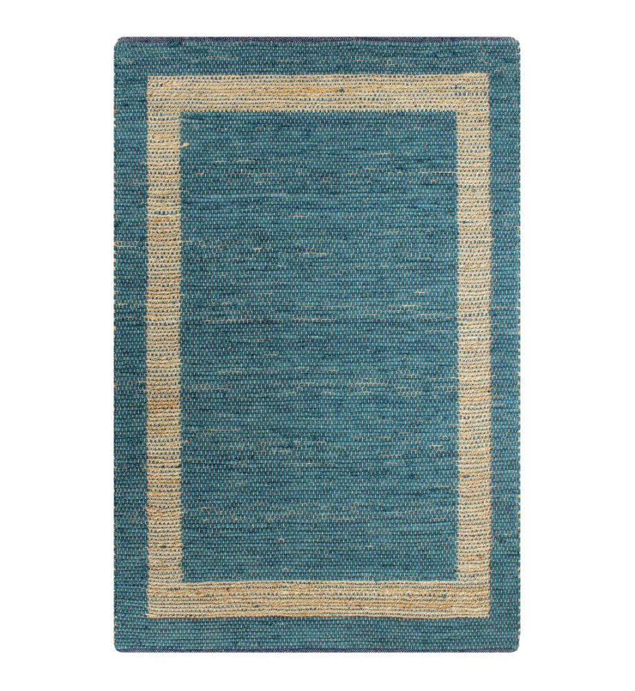 Tapis fait à la main Jute Bleu 160x230 cm