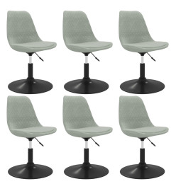 Chaises pivotantes à manger lot de 6 Gris clair Velours