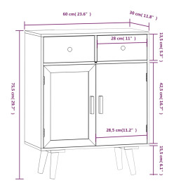 Buffet avec tiroirs 60x30x75,5 cm bois d'ingénierie