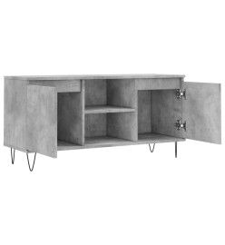 Meuble TV gris béton 104x35x50 cm bois d'ingénierie