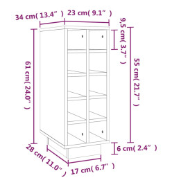 Armoire à vin Marron miel 23x34x61 cm Bois de pin massif