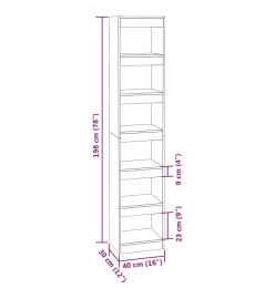 Bibliothèque/Séparateur de pièce Chêne fumé 40x30x198 cm
