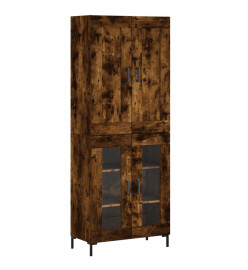 Buffet haut Chêne fumé 69,5x34x180 cm Bois d'ingénierie