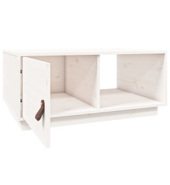 Table basse Blanc 80x50x35,5 cm Bois massif de pin