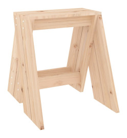 Tabourets lot de 2 40x40x45 cm bois massif de pin