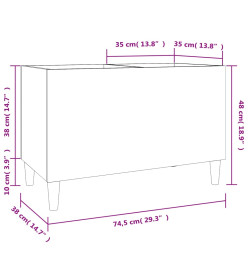 Armoire à disques noir 74,5x38x48 cm bois d'ingénierie