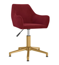 Chaises pivotantes salle à manger 2 pcs Rouge bordeaux Velours