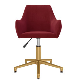 Chaises pivotantes salle à manger 2 pcs Rouge bordeaux Velours