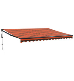 Auvent rétractable automatique orange et marron 4x3 m