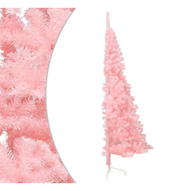 Demi sapin de Noël artificiel avec support Rose 180 cm PVC