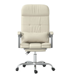 Fauteuil de massage inclinable de bureau Crème Similicuir