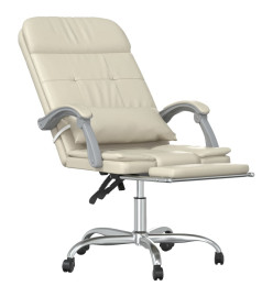 Fauteuil de massage inclinable de bureau Crème Similicuir