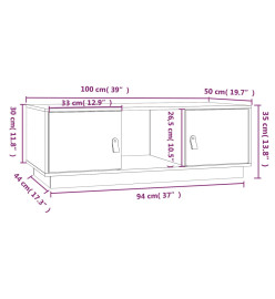 Table basse Marron miel 100x50x35 cm Bois massif de pin