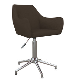 Chaise pivotante de bureau Marron foncé Tissu