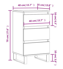 Buffet chêne fumé 40x35x70 cm bois d'ingénierie