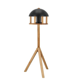 Esschert Design Mangeoire à oiseaux avec silo et toit rond Noir