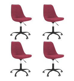 Chaises pivotantes à manger lot de 4 Rouge bordeaux Tissu