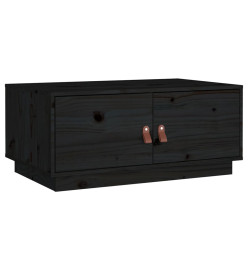 Table basse Noir 80x50x35 cm Bois massif de pin