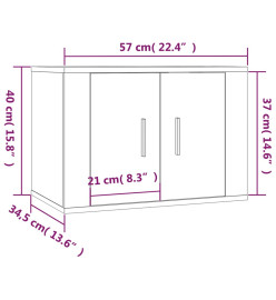 Ensemble de meubles TV 2 pcs Chêne fumé Bois d'ingénierie