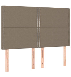 Lit à sommier tapissier avec matelas Taupe 140x200 cm Tissu
