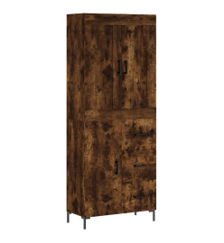 Buffet haut Chêne fumé 69,5x34x180 cm Bois d'ingénierie