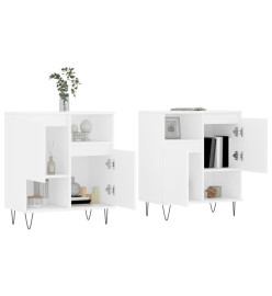 Buffets 2 pcs blanc bois d'ingénierie