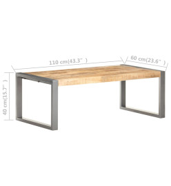 Table basse 110x60x40 cm Bois de manguier brut