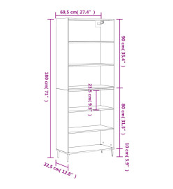 Buffet gris béton 69,5x32,5x180 cm bois d'ingénierie