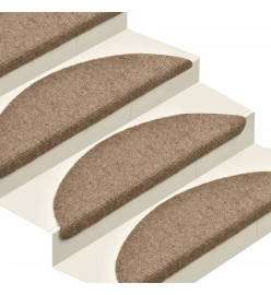 Tapis autoadhésifs de marches 5 pcs Crème 56x17x3 cm Aiguilleté