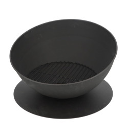 Esschert Design Bol de feu incliné sur disque Noir