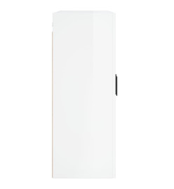 Armoires murales 2 pcs blanc brillant bois d'ingénierie