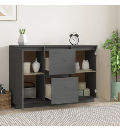 Buffet Gris 111x34x75 cm Bois massif de pin