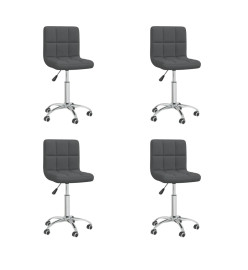 Chaises pivotantes à manger lot de 4 Gris foncé Tissu