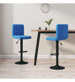 Tabourets de bar lot de 2 bleu velours