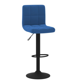 Tabourets de bar lot de 2 bleu velours