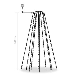 Guirlande lumineuse d'arbre de Noël 300 LED Bleu 300 cm