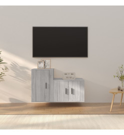 Ensemble de meubles TV 2 pcs Sonoma gris Bois d'ingénierie