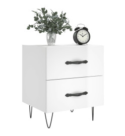 Tables de chevet 2 pcs blanc brillant 40x35x47,5 cm