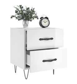 Tables de chevet 2 pcs blanc brillant 40x35x47,5 cm