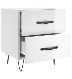 Tables de chevet 2 pcs blanc brillant 40x35x47,5 cm