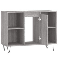 Armoire salle de bain sonoma gris 80x33x60 cm bois d'ingénierie