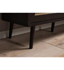 Finori Table basse Vienna 55A Noir et impression de rotin