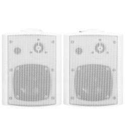 Haut-parleurs stéréo muraux 2pcs blanc intérieur extérieur 80 W