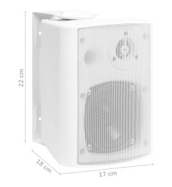 Haut-parleurs stéréo muraux 2pcs blanc intérieur extérieur 80 W