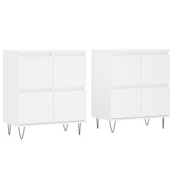 Buffets 2 pcs blanc bois d'ingénierie